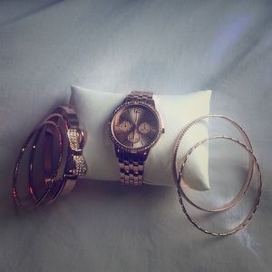 Watch and bracelets